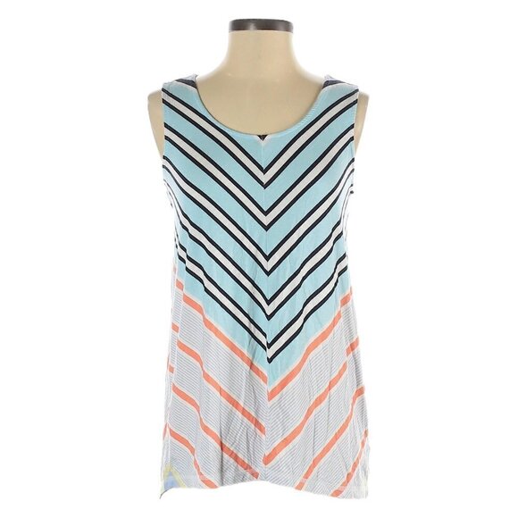 🌺 Tribal Jeans Chevron Sleeveless Open Back Stretchy Tank Top Size XS - Picture 2 of 9